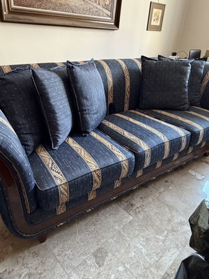 Neoclassical style living room sofa set, three-seater and two-seater