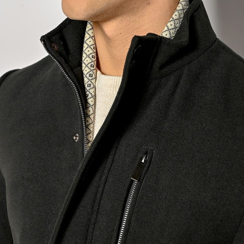 Sogo men's black half coat new, regular fit
