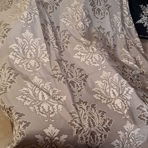 Taffeta Satin Matte Curtain new, beige and brown, 290x240-280 cm