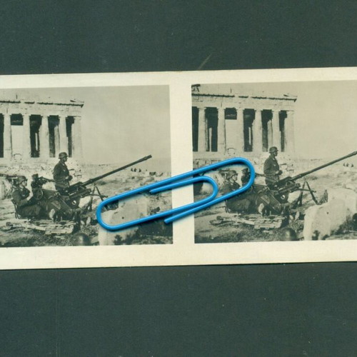 Stereoscopic Photos German Invasion Athens Acropolis like new, 6x13 cm