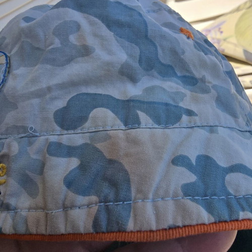 Children's hat small size, turquoise, 100% cotton