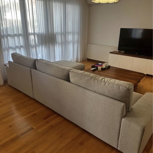 IKEA KIVIK three-seat sofa with chaise lounge like new, extra cover