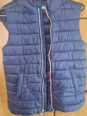 Αμάνικο παιδικό μπουφάν Benetton μπλε σαν καινούργιο, 140 cm