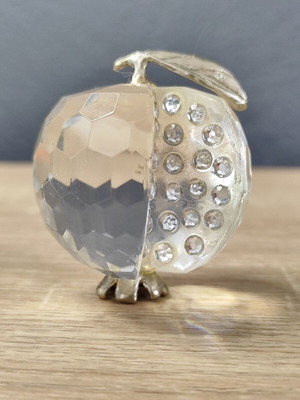 Vintage glass pomegranate charm with metal elements used