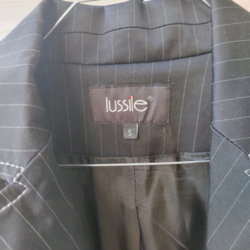 Lussile jacket black with white stitching small like new