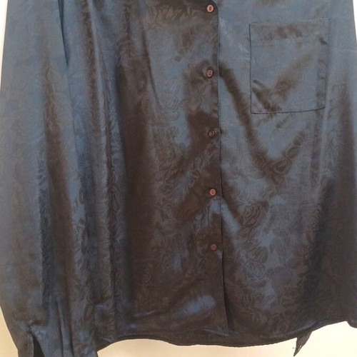 C&A jacquard shirt with floral pattern like new, size 5XL black