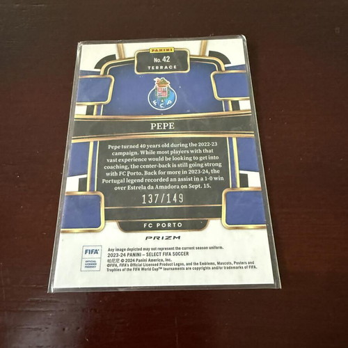 2023-24 Panini Select FIFA Pepe #42 Red 137/149 FC Porto card new