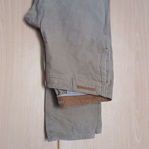 Massimo Dutti men's thick stonewashed jeans used, beige brown, size L