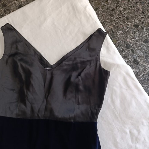 Maxi evening dress CHINÉ two-tone black and blue size 2 medium like new