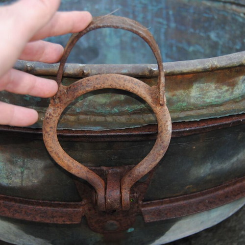 Monastic copper cauldron over 200 years old used