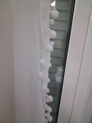 Curtains with pom pom trim
