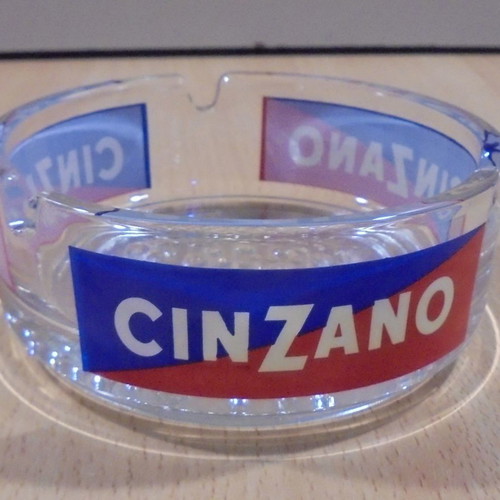 Cinzano Vermouth promotional glass ashtray like new