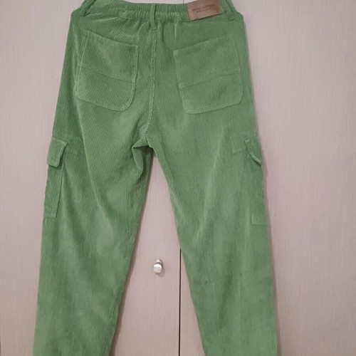Cargo corduroy pants Vassia Kostara green XS like new