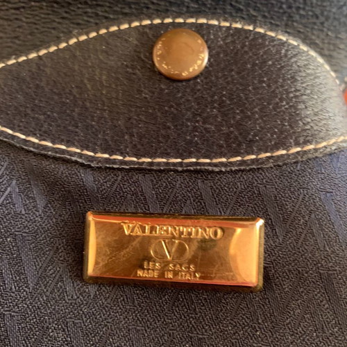 Valentino shoulder bag used, dark blue, leather