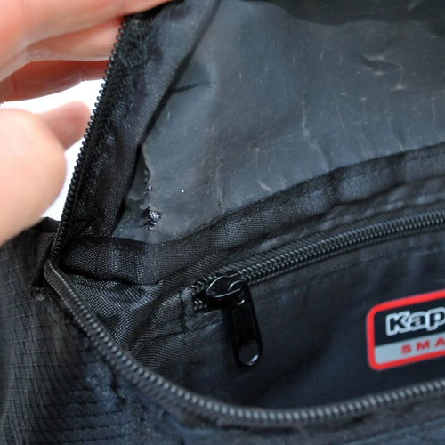 Kappa Vintage Black Waist Bag used with Multiple Compartments Y2K