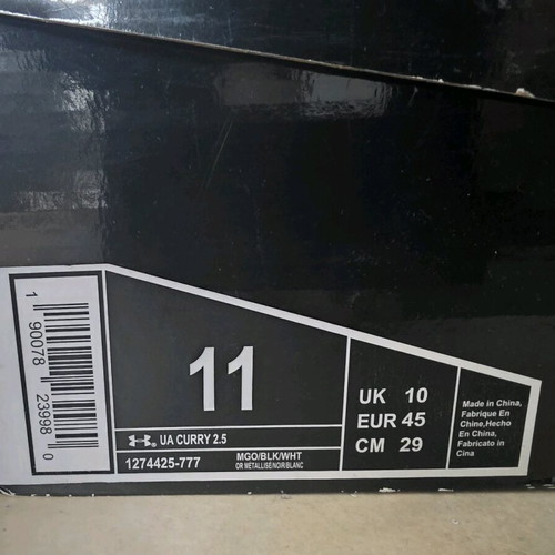 UA Curry 2.5 basketball shoes like new, size 45