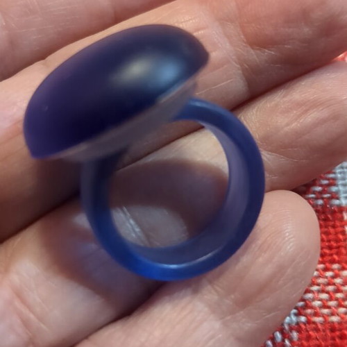 Summer blue light blue acrylic ring new, size 17.8