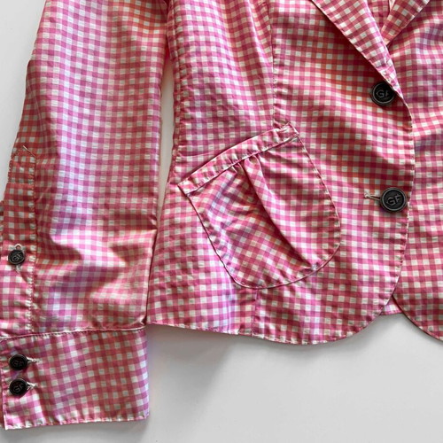 GF FERRE summer jacket like new, pink and white checkered