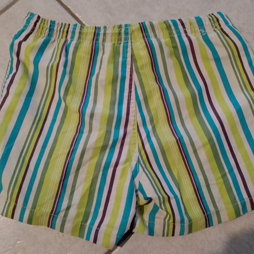 Boys' summer set used, striped swim shorts and Ipanema flip-flops