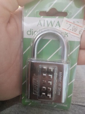 Aiwa 40mm Combination Padlock new