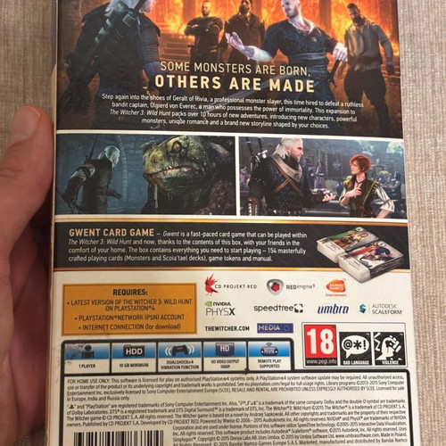 Witcher 3 Hearts of Stone Expansion PS4 used, English