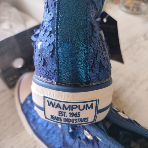 Blue sneakers Made In Italia new with sequins and shine