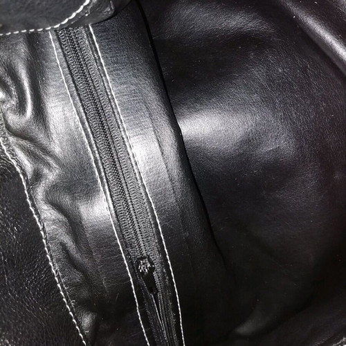 Leather shoulder bag like a pouch in like new condition, black