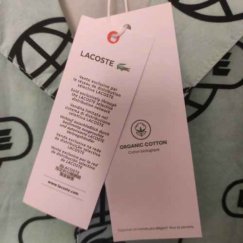 Lacoste dress shirt new, size L, black and turquoise
