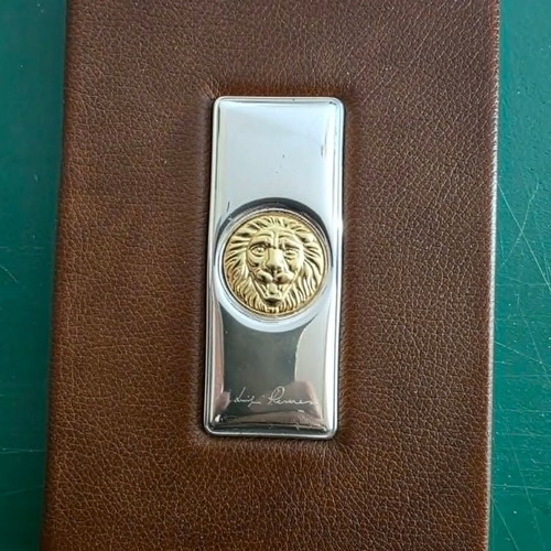 Leader Argenti luxury leather agenda with 925 silver lion head