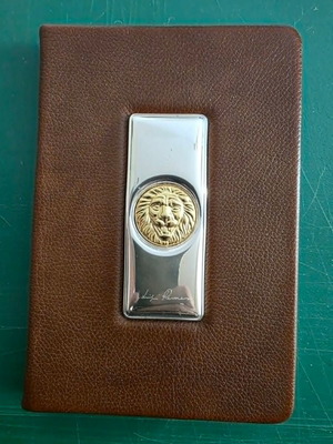 Leader Argenti luxury leather agenda with 925 silver lion head