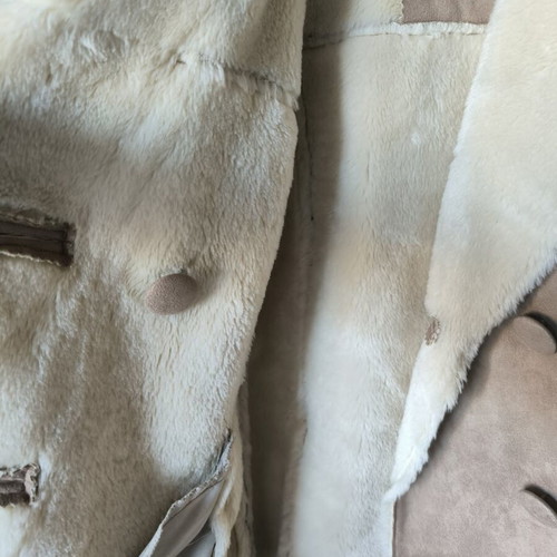 Naf Naf beige suede women's coat like new, size small