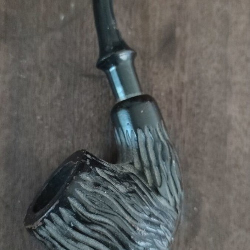 Wooden pipe 1980 like new, two types of wood and plastic