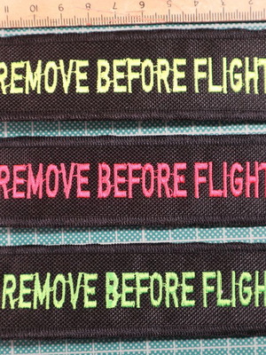 Fabric keychain Remove with embroidered logo, new