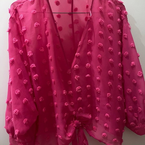 Zara fuchsia blouse shirt like new, size M