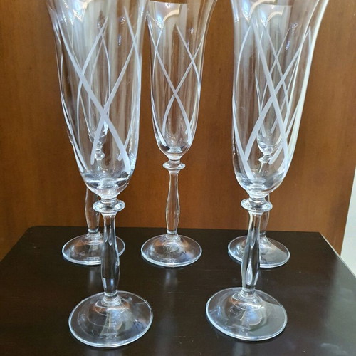 Stemmed glasses like new, set of 5 pieces