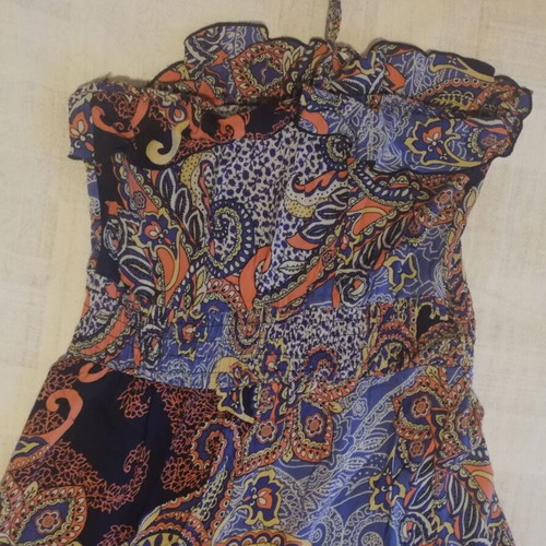Maxi strapless dress used, multicolor, one size