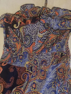 Maxi strapless dress used, multicolor, one size