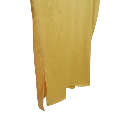 Yellow dress by Georgias Moditi new, cotton satin, medium-large