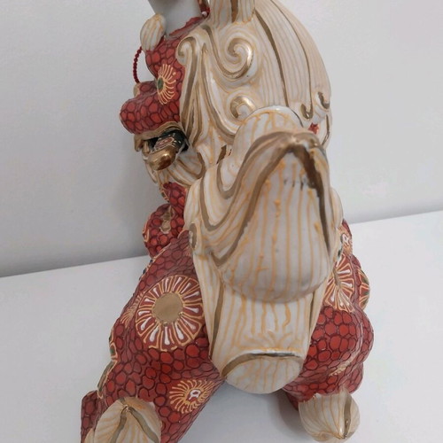 Okinawa Shi Shi Dog ceramic statue Kutani Japan