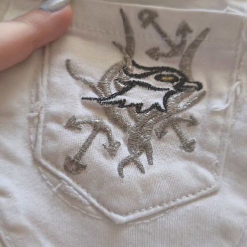 Fabric shorts Small size white like new with side drawstrings