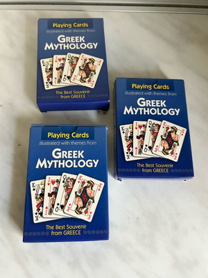 Greek Mythology playing cards like new, pack of 3