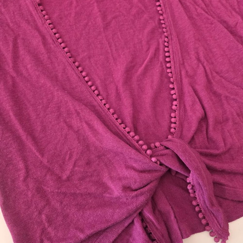 Laura Ashley Weekend Purple Knit Tie Front Cardigan like new