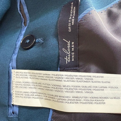 Mango men's suit like new, blue turquoise