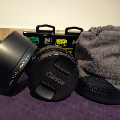 Canon EF 50mm f/1.2L USM lens new with 2 NiSi filters