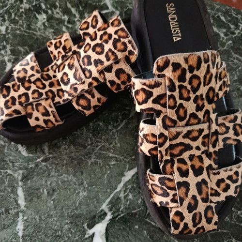 Double Leo Sandalista leather flatforms size 42 like new