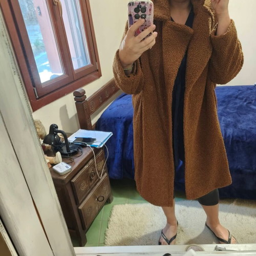 Teddy Hallhuber coat like new, brown, size L XL