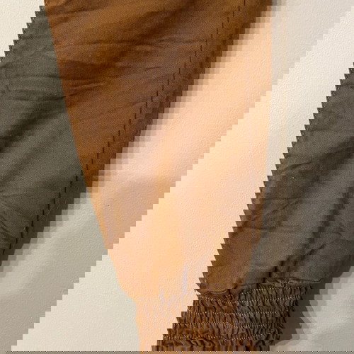 Кафяв дамски памучен панталон нов с намачкан ефект