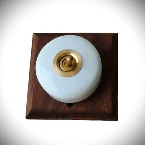 Porcelain wall switch new, 6A 220V, retro 1930 style