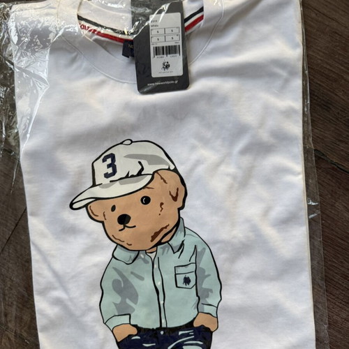 T-shirt new, size S, white with bear print