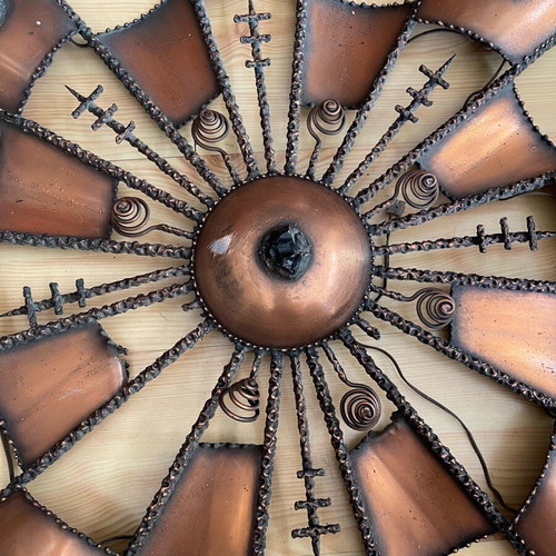 Metal handmade masterpiece ceiling light with 2 wall lights used